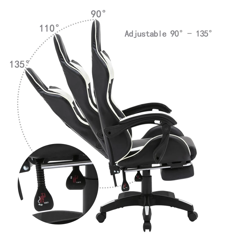 Кресло компьютерное из кожи с подъемом для игр | Мебель