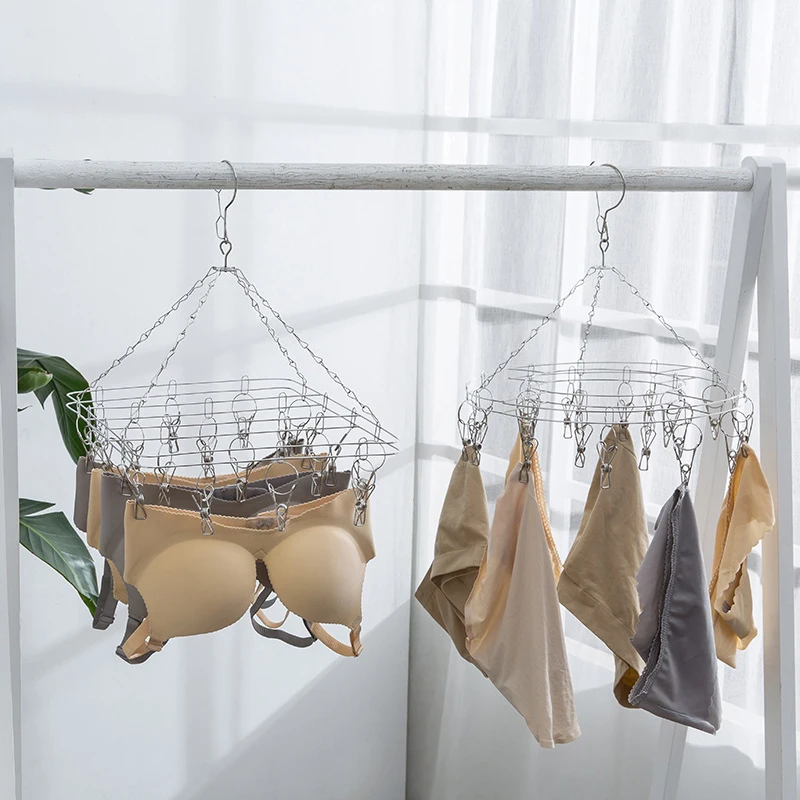 Coat Hanger Hangers For Clothes Multi-Function Stainless Steel Windbreaker Socks Drying Rack Creative Double-Deck | Дом и сад