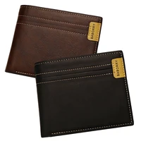 fold mulit pocket wallet mens zipper clutch short purse solid color pu leather moneybag billfold coin cash card holder wallets