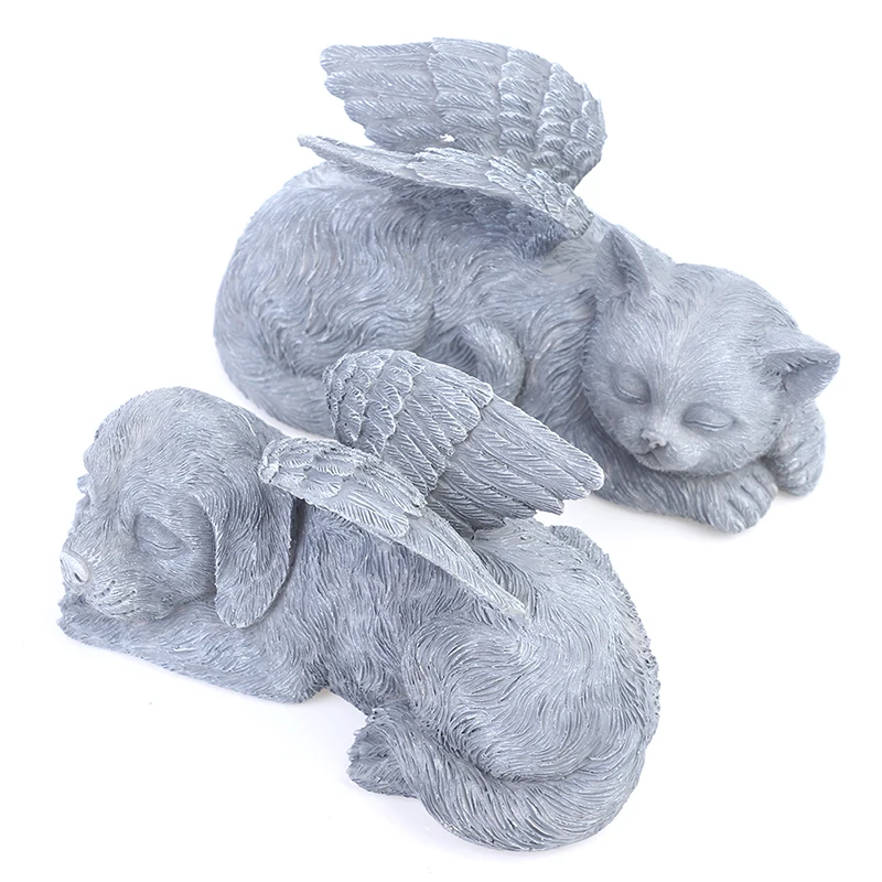 

1 шт. Новая креативная статуя ангела для домашнего питомца супер милая Спящая собака кошка в крыльях ангела искусственное украшение для дом...