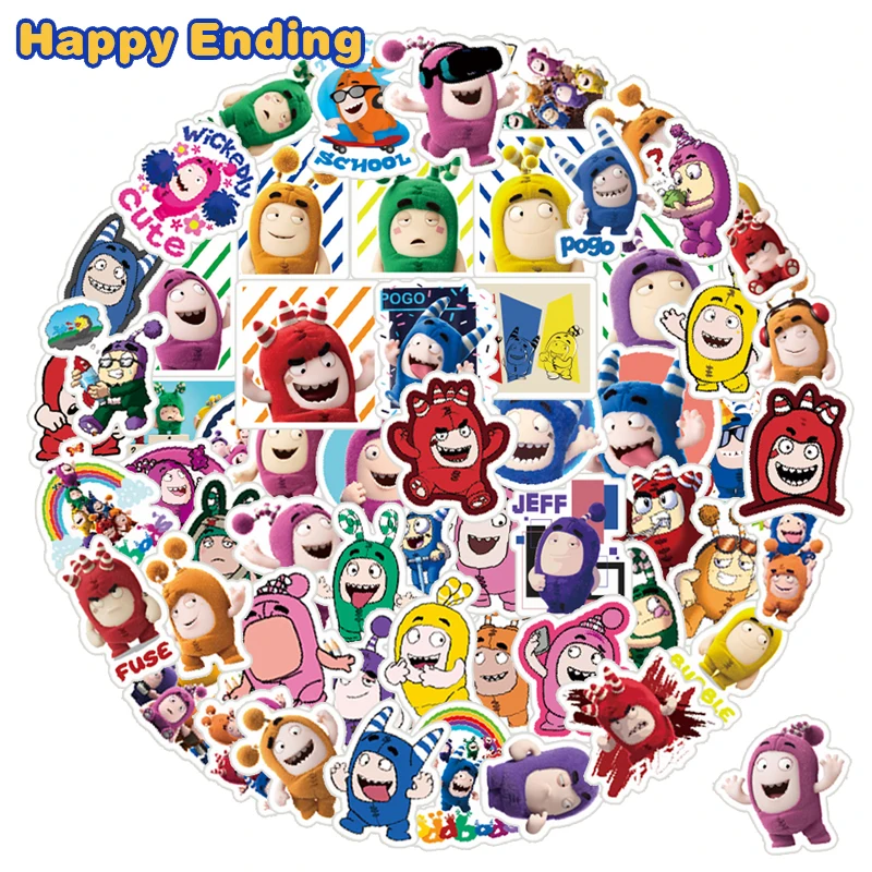 

10/30/50PCS Cute Funny And Weird Anime Oddbods Stickers For Laptop Skateboard Mobile Phone Guitar Speaker Motorcycle Bicycle Car