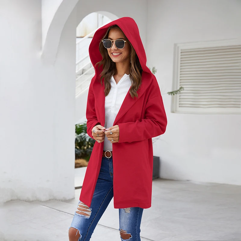 

Plus Size Women Coat Casual Outwear Multi-Color Shawl Collar Autumn Winter Warm Jacket Solid Color Fashion Coats Streetwear