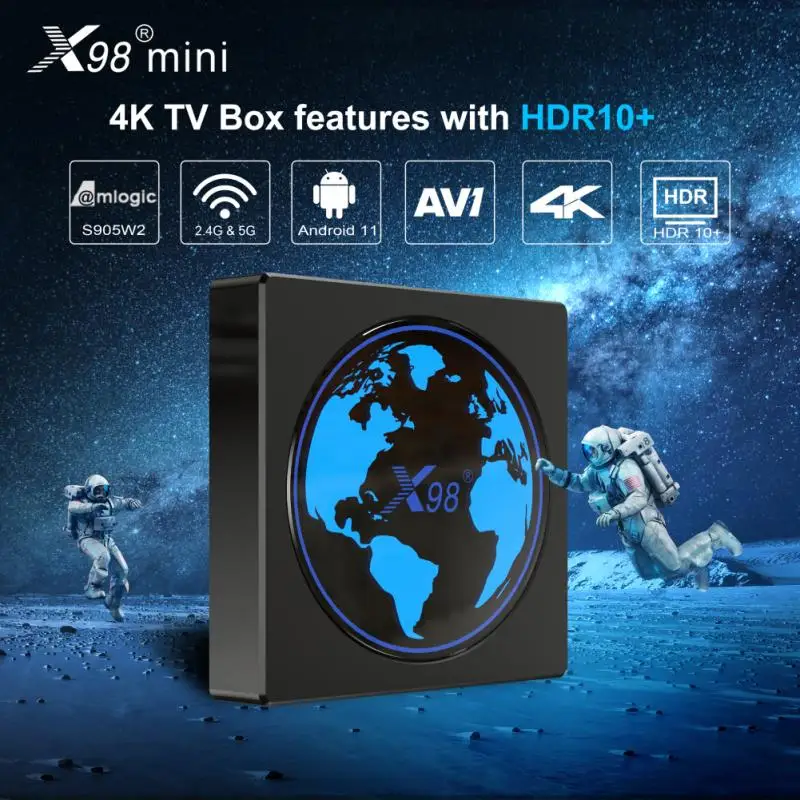 

X98 Mini Smart TV Box Android 11 Amlogic S905W2 4GB 64GB 32GB Support AV1 5G Wifi BT 4K Youtube Media Player X98Mini Set Top Box