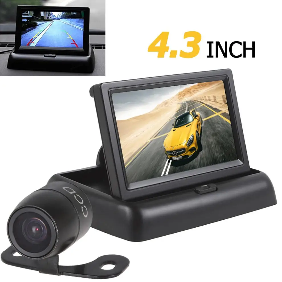 4 3 дюймов авто парковочная камера заднего вида монитор 2CH видео Вход +