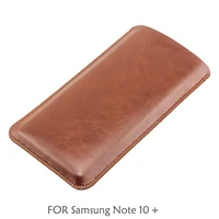 note10 universal fillet holster phone straight leather case retro simple style for samsung note 10 plus note10 pouch