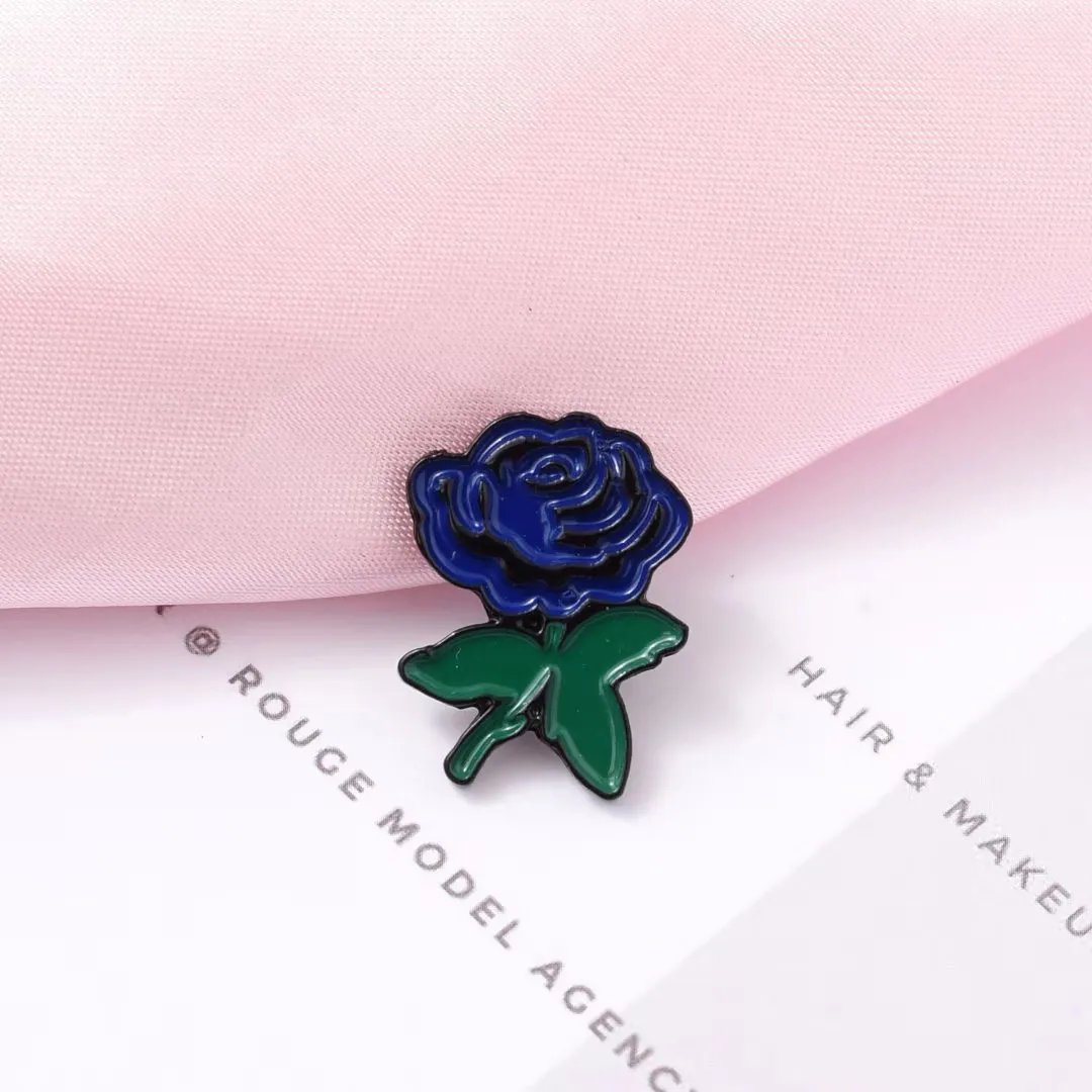 

MIX DESIGNSFashion colorful simulation of Chinese rose Enamel Label Pins, blooming Chinese rose Brooches omn Clothes Shirt Badge