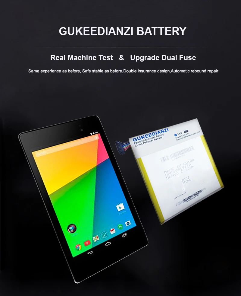 GUKEEDIANZI 5200 мАч C11P1303 сменная батарея для Asus Google Nexus 7 2013 ME571 ME57K ME57KL K009 K008+ Nexus7 внешний аккумулятор