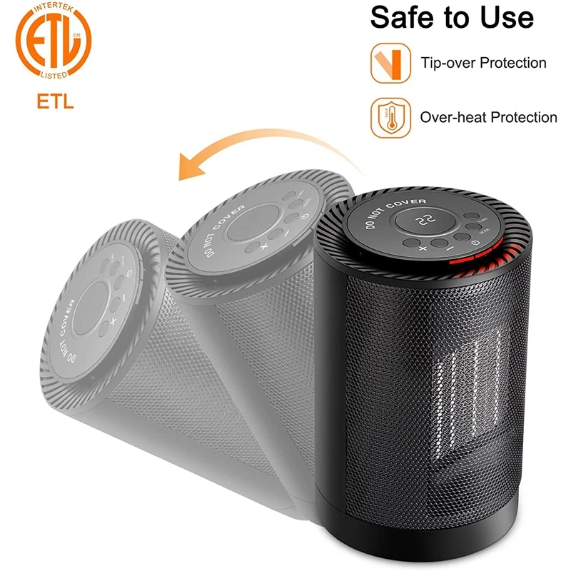 

Ceramic Space Heater,Office Heater,1200W Electric Oscillating Heater,Adjustable Thermostat,Tip-Over Protection EU Plug