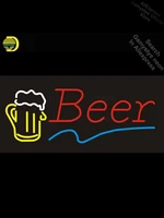 neon sign for beer disco real glass tube beer bar pub restaurant signboard store display polis signage shop outdoor wall light