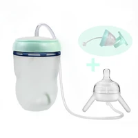 a5yc 250ml wide mouth handless newborn milk bottle self feeding baby bottle with long straw tube silicone sippy kids cup