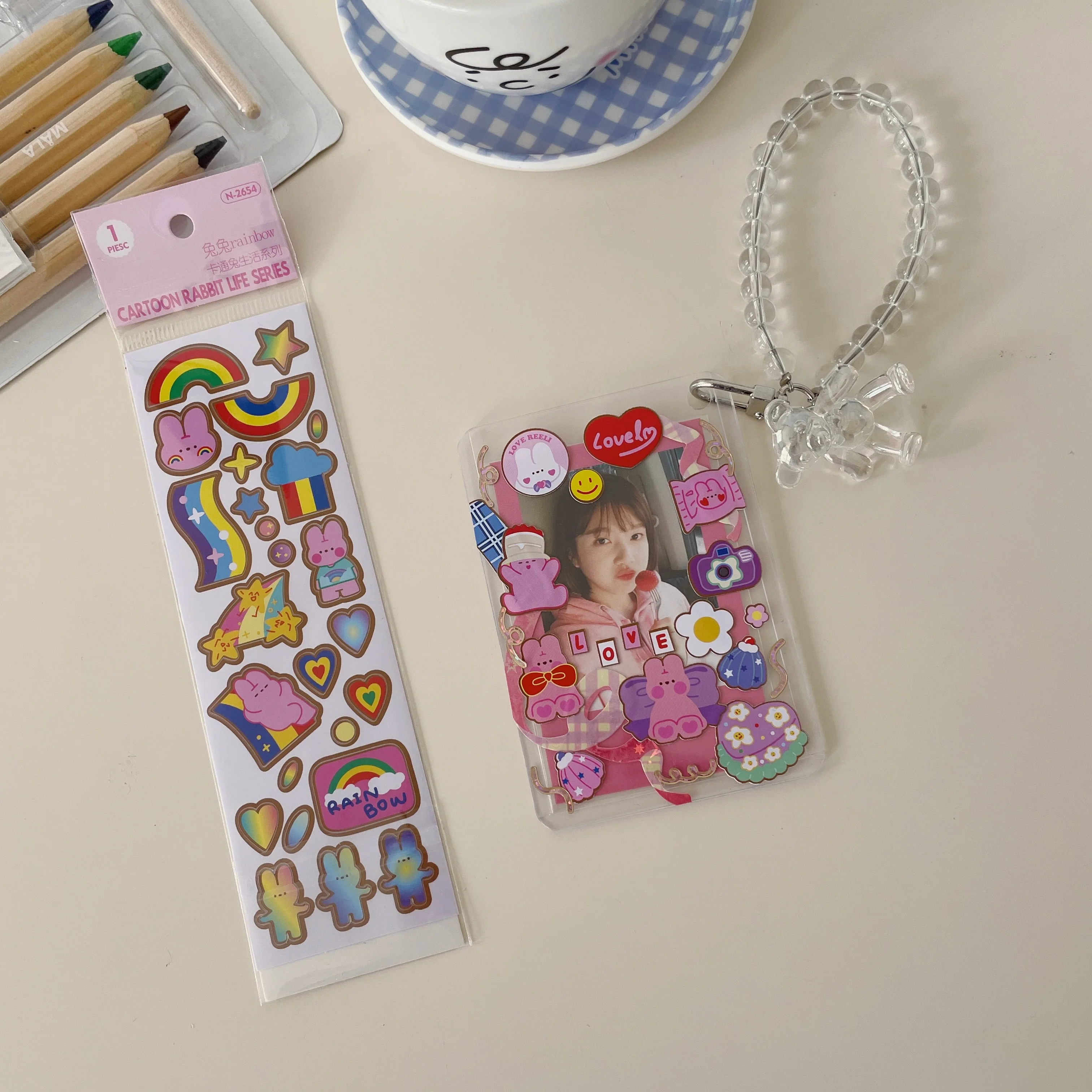 

Korea Bunny Phnom Penh Sticker DIY Scrapbook Bottom Collage Phone Chasing Photo Album Diary Happy Plan Gift Packing Decoration