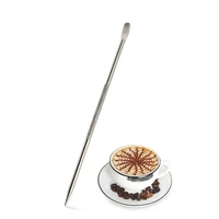 2pc stainless steel coffee art needles latte garland needle fancy coffee decor pen barista engrave tool coffeeware cafe supplies