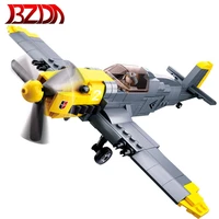 bzda ww2 military fighter building blocks spitfire fighter bf 109 plane model bricks airplane soldier kids toys gift 289 pcs
