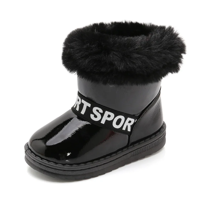 

Kids Snow Boots 2020 New Winter Waterproof Leather Velvet Plus Boys Sneakers Warm Thick Plush Girls Ankle Boots Fur Lined Boots