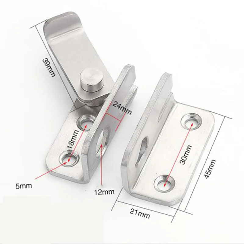 1Pc Durable Turn On Left / Right Brief Simple Bolt Anti-theft Security Door Thick Stainless Steel Thicken Locker Lock Hasp | Обустройство