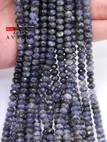 wholesale natural stone faceted cordierite beads small section loose spacer for jewelry making diy necklace bracelet 15 4x6mm