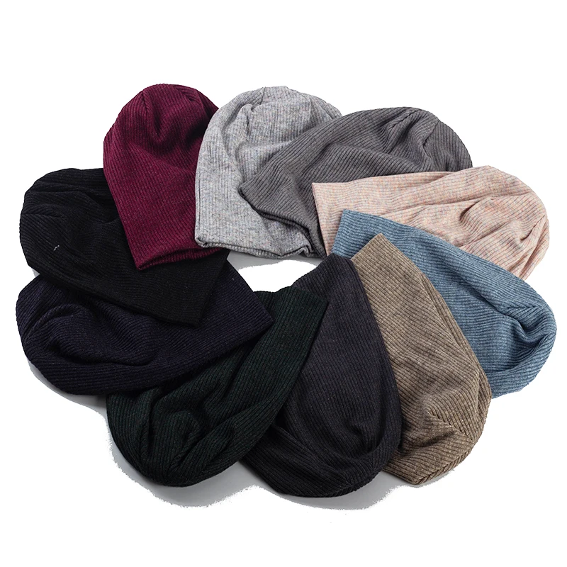 Трикотажная шапка Geebro для женщин однотонные ребристые облегающие шапки и