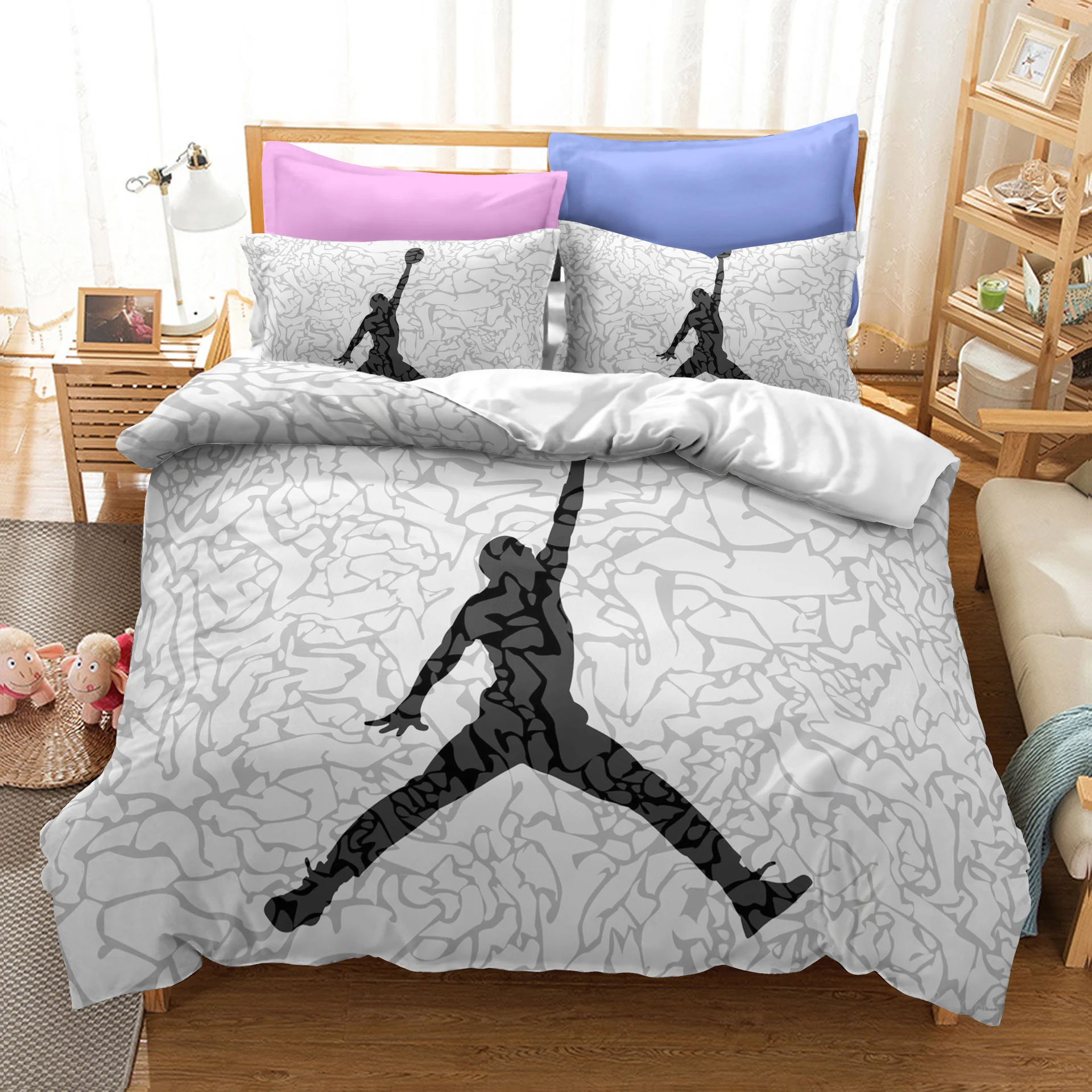 Basketball Style Bedding Set For Bedroom Soft Bedspreads Home Dector Comefortable Duvet Cover Quality Quilt And Pillowcase | Дом и сад
