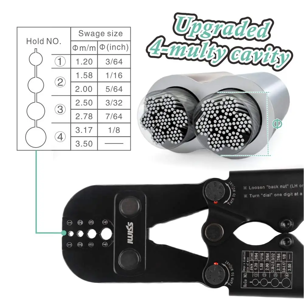 Инструмент для обжима проводов IWISS алюминиевых овальных втулок стоп обжимных