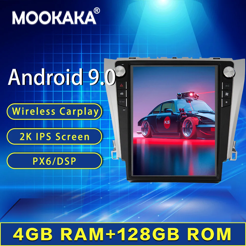 

4G 128G Android 9.0 Tesla screen Car Multimedia Player For Toyota Camry 2012-2015 GPS Navigation Auto video audio radio stereo