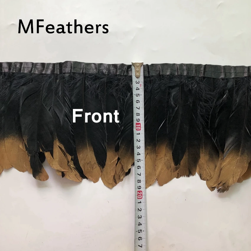 Оптовая продажа 4 Ярда черная окрашенная гусиная утка отделка из перьев 6-8 дюймов