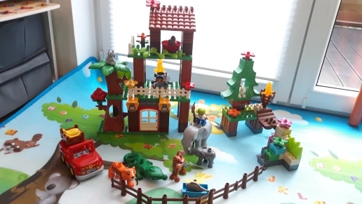 3 комплекта Конструкторы duplo наборы джунглей животных блоки Большой размер DIY enleten кирпичи совместимые Фигурки Игрушки для маленьких детей