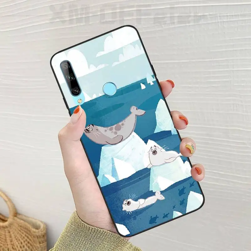 ByLoving Baby Harp Seal Sea Lion Bling милый чехол для телефона Huawei Enjoy 7S 8 7PLUS 8PLUS 8E 9 9E 9PLUS