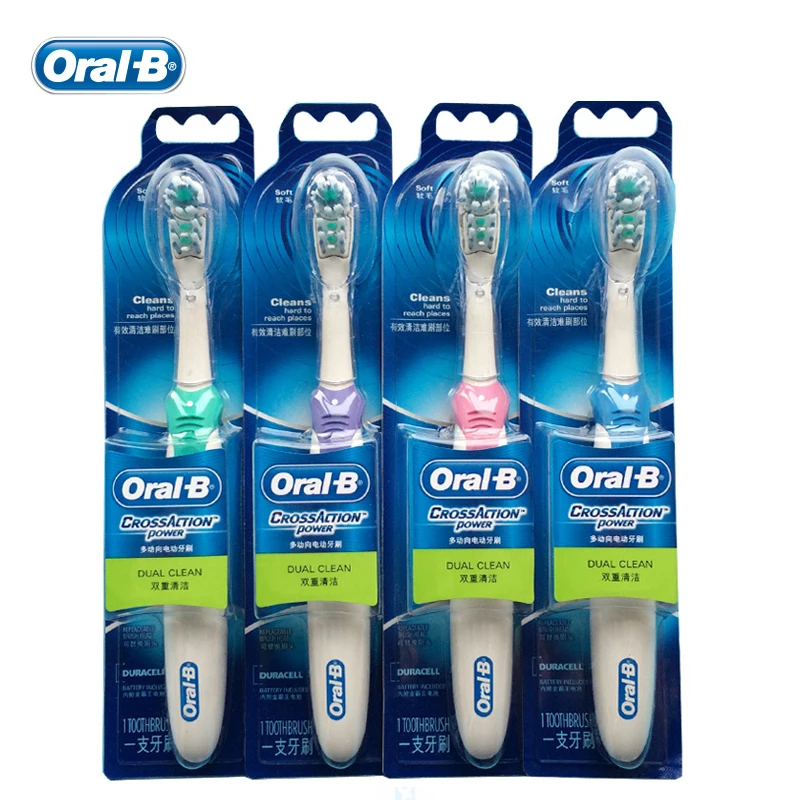 

Электрическая зубная щетка Oral B, вращающаяся, с вибрацией, двойная Чистка, отбеливание зубов, чистка полости рта, на батарейках