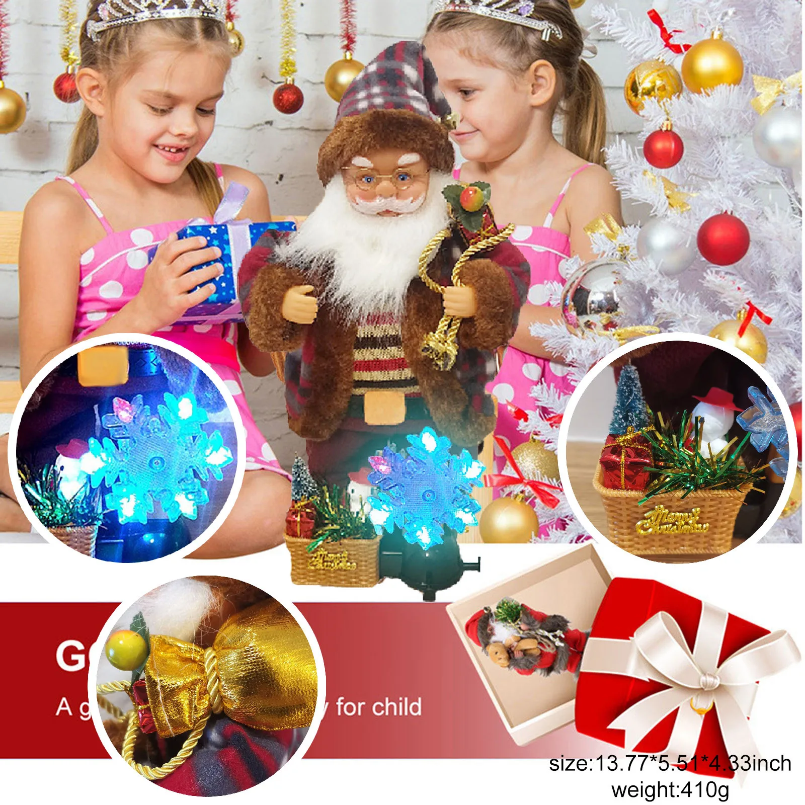 

Fidget Toys New Electric Santa Doll Snow Lamp Christmas Decoration Home Accessories brinquedos Hot 2021