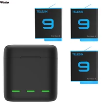 For GoPro Hero 9 Battery Charger 1750mAh Li-ion Batteries Storage Box Fast Charging Case For Go Pro 9 Action Camera Accessories