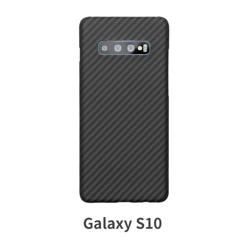 Кевлар из чистого углеродного волокна чехол для телефона для samsung Galaxy s10 s 10 plus Настоящее углеродное волокно черный красный матовый яркий корпус - Color: Black matte