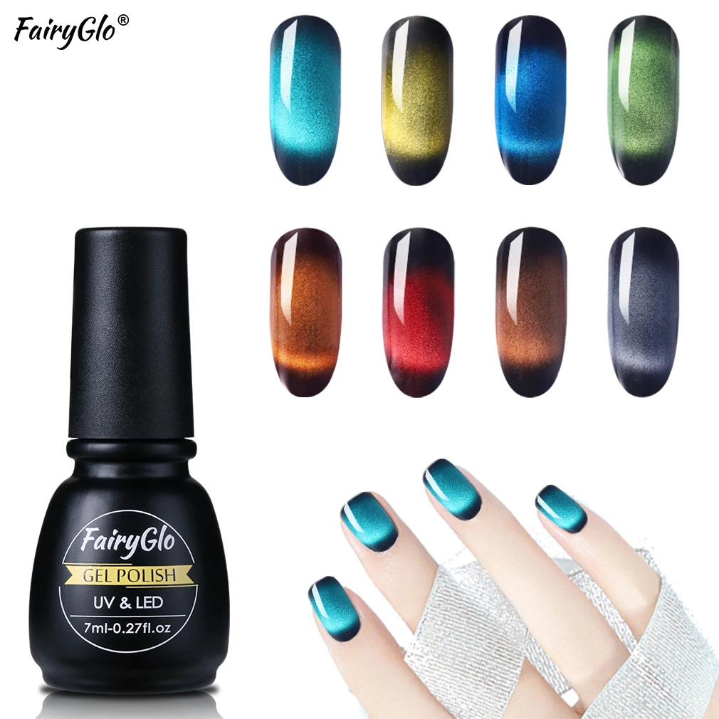 FairyGlo драгоценный камень 3D кошачий глаз гель лак для ногтей УФ Магнитный Гель-лак