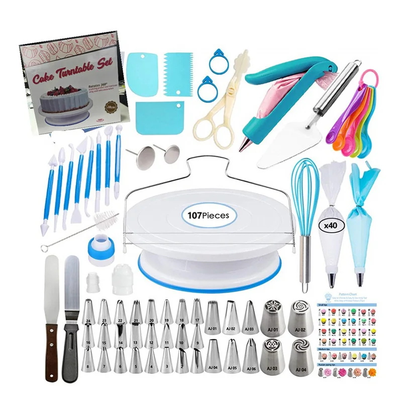 

Набор инструментов для украшения тортов 107 шт., сопло для вращающегося торта, звездное украшение, пистолет Confeitaria Bico De Confeitar