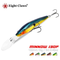 eight claws minnow fishing lure 130mm 13g plastic wobbler pesca leurre swimbait floating jerkbait hard bait