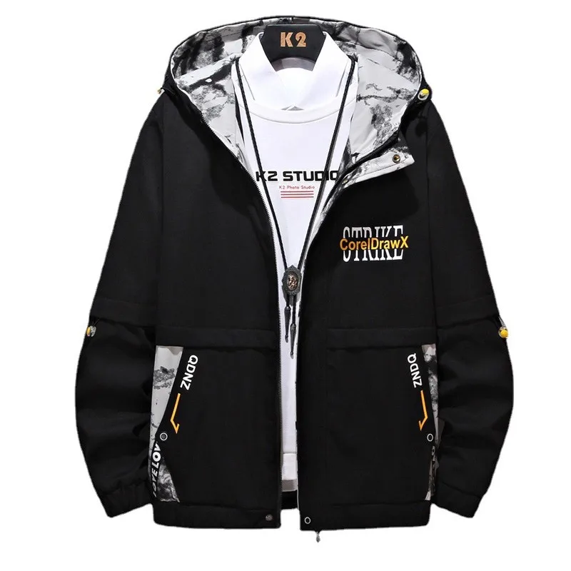 

Smlinan Women's Spring Baseball Jacket Outerwear Hooded Zipper Print Letter Streetwear Basic Coat Female Plus Size Short Coats