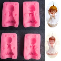 new silicone mold 3d little angel shape boy girl cake fondant mold baking tools