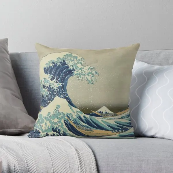 

The Great Wave off Kanagawa Soft Decorative Throw Pillow Cover for Home Pillows NOT Included