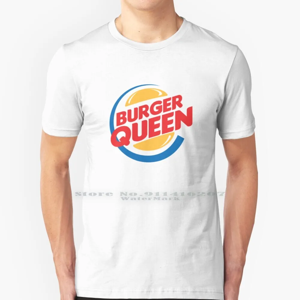 Футболка с гамбургерами королевы 100% чистый хлопок гамбургеры король королева