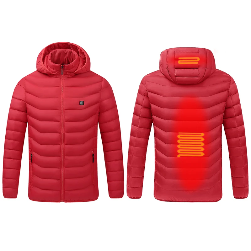 Men Intellige Heated Jacket USB Winter Outdoor Electric Heating Jackets Warm Sprots Thermal Coat Clothing Heatable Cotton Jacket