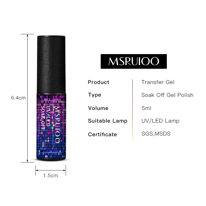 MSRUIOO звездное небо фольга для ногтей маникюр дизайн клей прозрачный Звездный