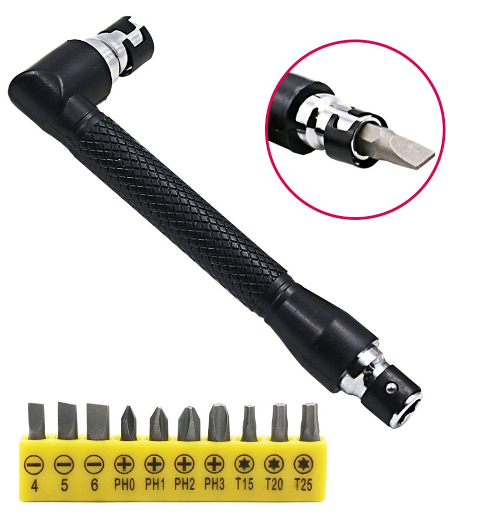 

L-shape Mini Double Head Socket Wrench Suitable For Routine Screwdriver Bits Utility Tool Screwdriver Tips Handle Lever