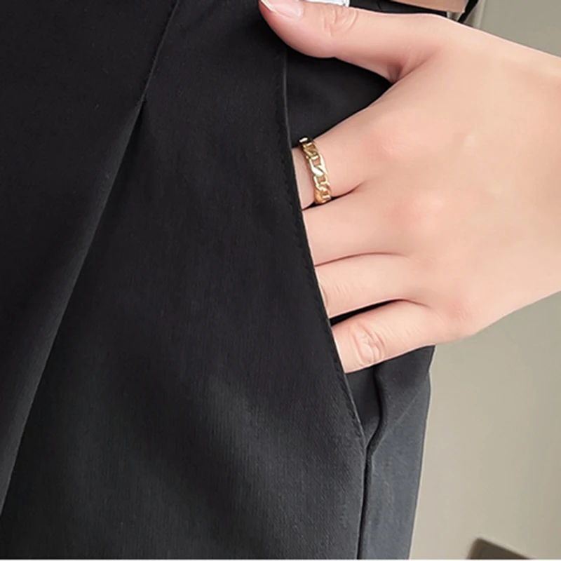 Шорты-карго женские однотонные трапециевидные до колена с высокой талией