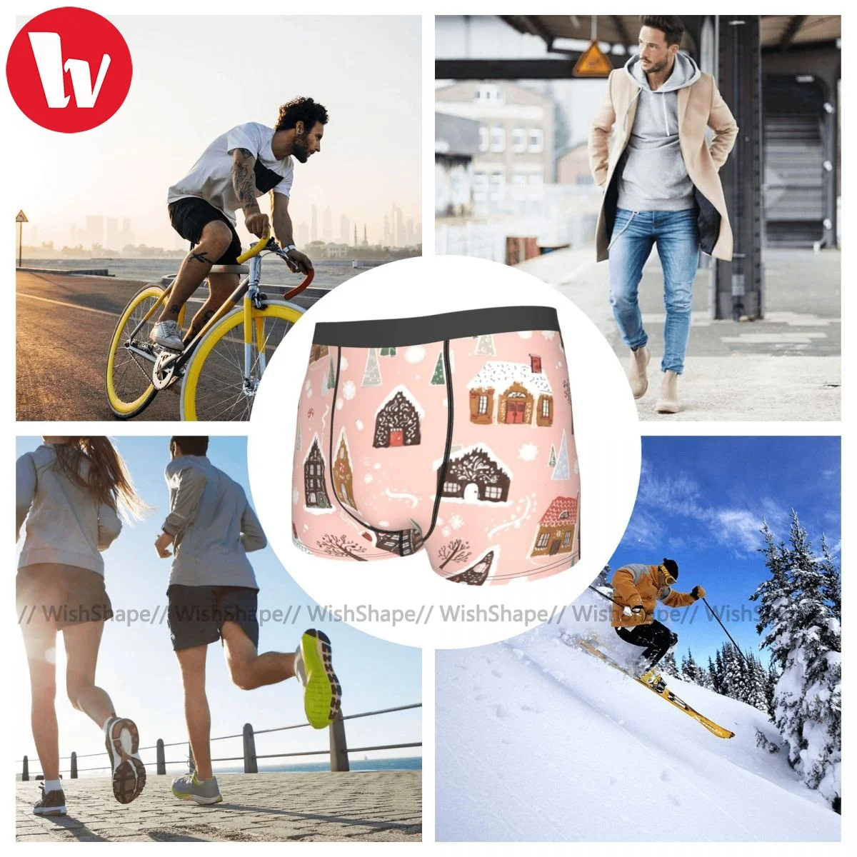 

Snow Underwear Funny Trenky Print Trunk Polyester Pouch Boy Boxer Brief