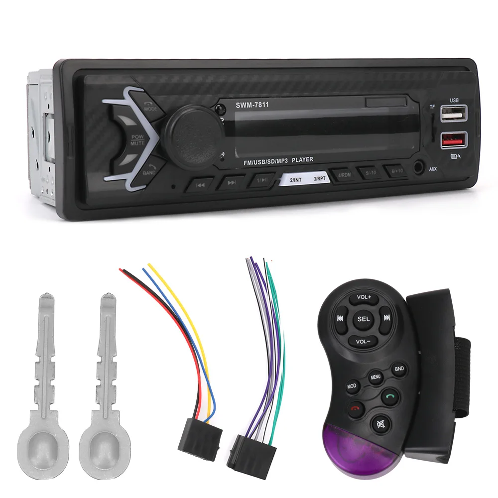 car radio multimedia swm 78117812 head unit handsfree auto stereo bluetooth aux function auto parts 1 din with voice control free global shipping