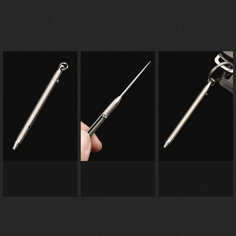 Titanium Alloy Outdoor Edc Push-Pull Spring Design Toothpick Holder with Ultra Light Portable Multi-Function Fr | Дом и сад