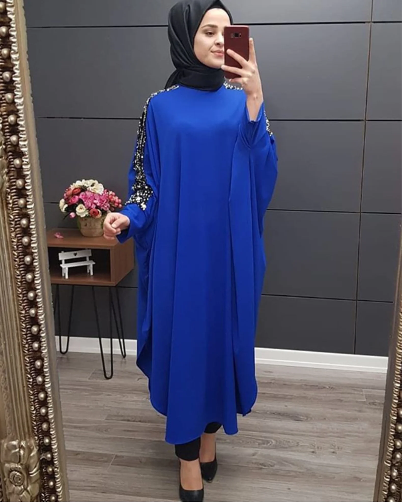 Женское длинное платье кимоно с блестками в этническом стиле|Женские платья| |