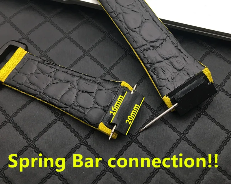 Ремешок мужской из нейлоновой ткани с кожаным ремешком 25 мм | Наручные часы