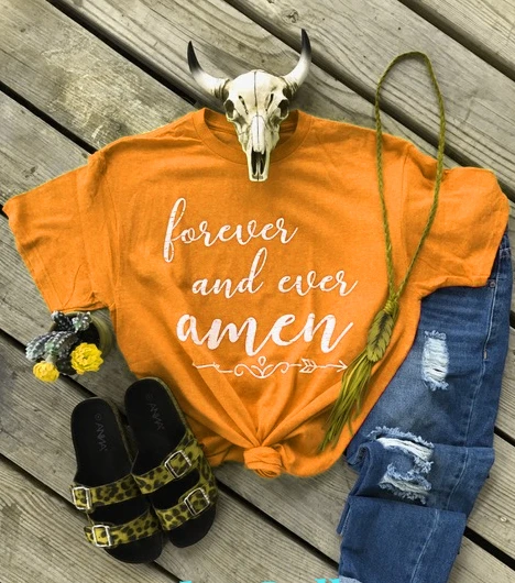 Женская футболка с надписью Forever And Ever Amen забавная tumblr стильный подарок для