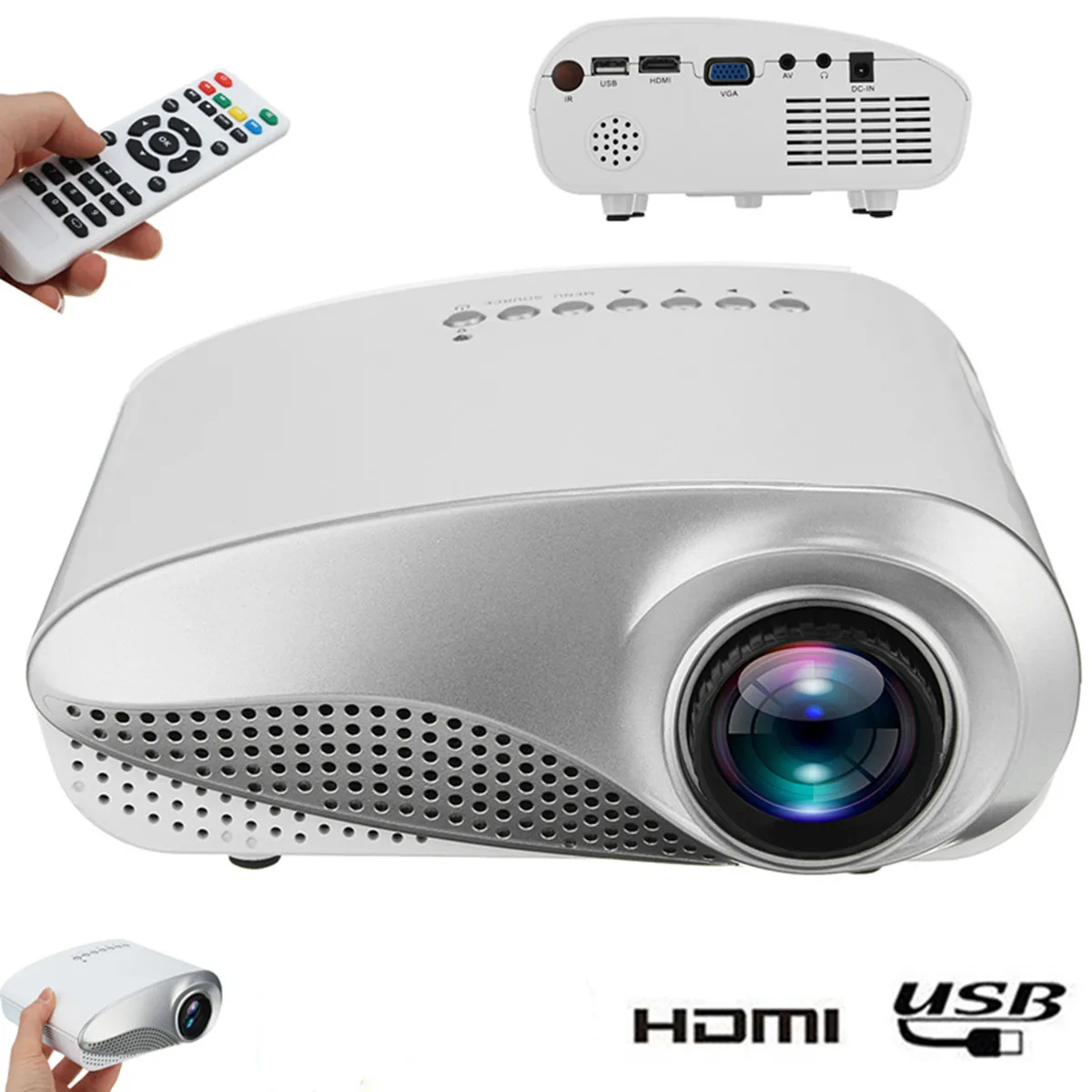 Новый мини-проектор Full HD Портативный 1080P 3D светодиодный проектор мультимедийный