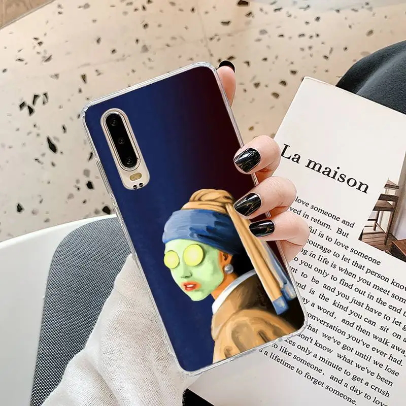 

Mona Lisa Young girl Phone Case Transparent for Samsung A71 S9 10 20 HUAWEI p30 40 honor 10i 8x xiaomi note 8 Pro 10t 11